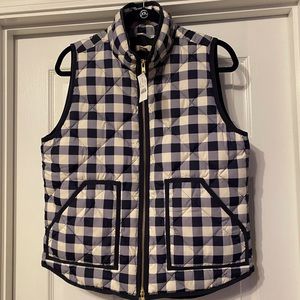 NWT Jcrew Navy Buffalo Check Plaid Quilted Vest